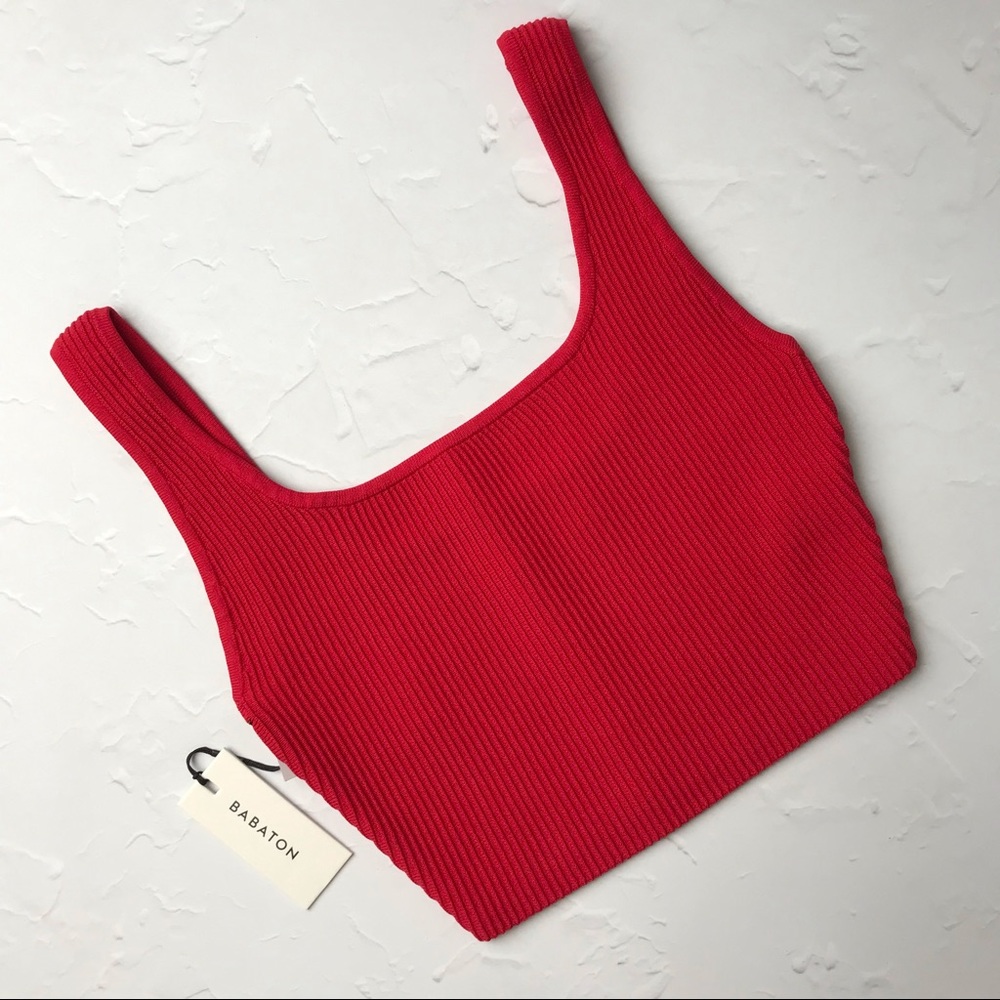 NWT Babaton Arjun/Sculpt Knit Cropped, Ribbed Tank